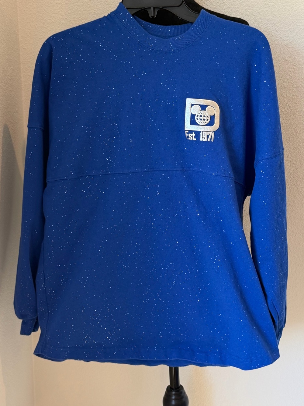 Disney Wishes Come True Blue glitter Spirit Jersey Size S Womens